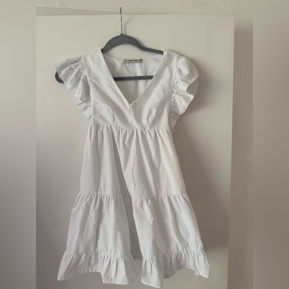 Abercrombie & Fitch White Ruffle Dress